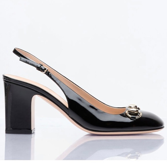 GUCCI horsebit patent leather slingback pumps - Picture 1 of 6